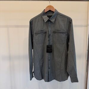 John Varvatos Dusty Blue Button-Up Shirt